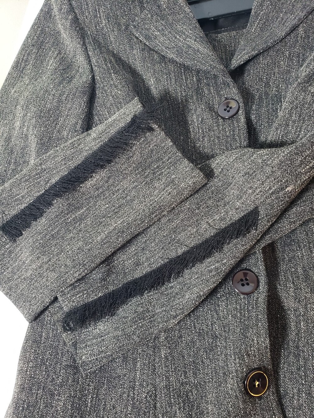 Linea Domani Vintage Skirt Suit Set Fringe Accents 6 Academia Career Events Fall - Picture 14 of 14